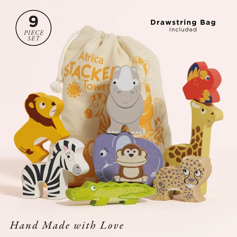 Africa Stacking Animals & Bag 10pc