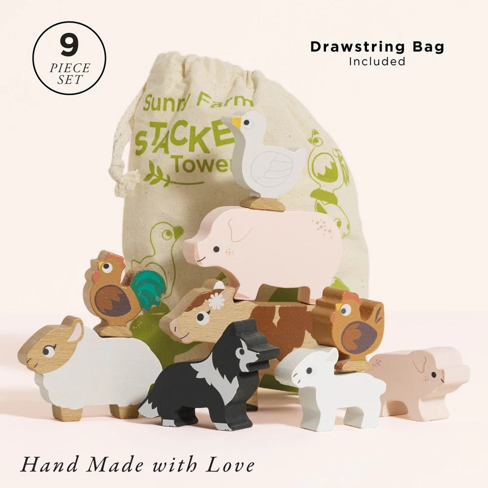 Farmyard Stacking Animals & Bag 10pc