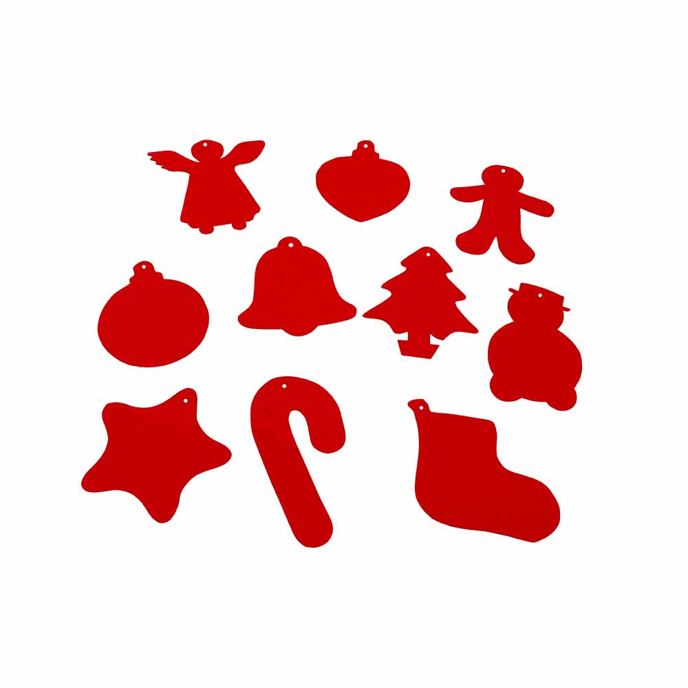 Scratch Art Christmas Shapes: Red 50pc