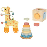 3 In 1 Gift Box: Giraffe Pull-Along, Stacking Tower and Shape Sorter
