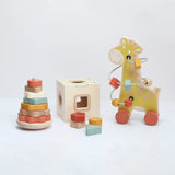3 In 1 Gift Box: Giraffe Pull-Along, Stacking Tower and Shape Sorter