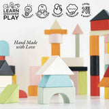 Wooden Building Blocks & Bag 60pc