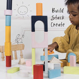 Wooden Building Blocks & Bag 60pc