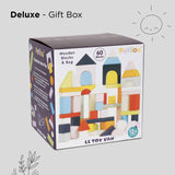Wooden Building Blocks & Bag 60pc