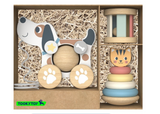 3 In 1 Gift Box: Rattle, Stacking Tower and Pull-Along Puppy