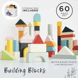 Wooden Building Blocks & Bag 60pc