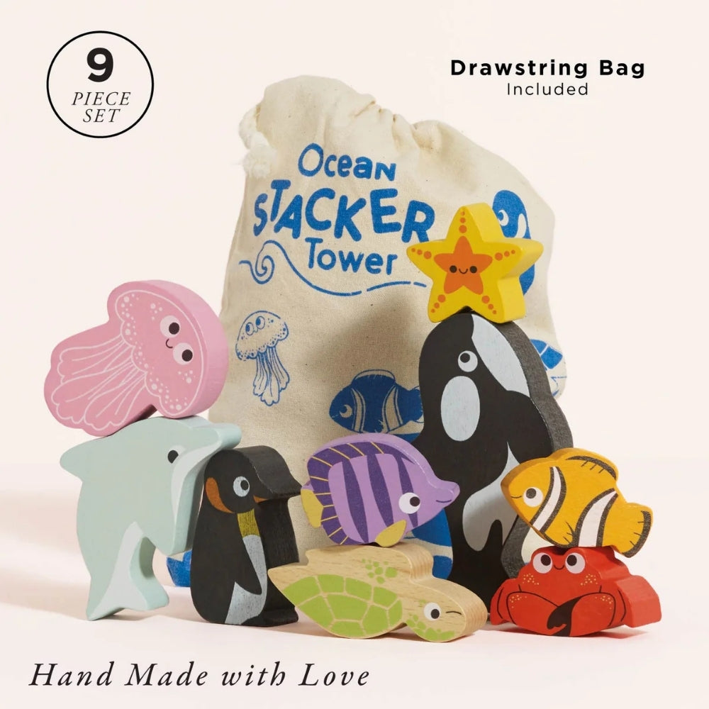 Ocean Stacking Animals & Bag 10pc