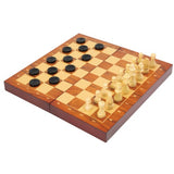 Chess, Checkers, Backgammon: Folding Wooden Set
