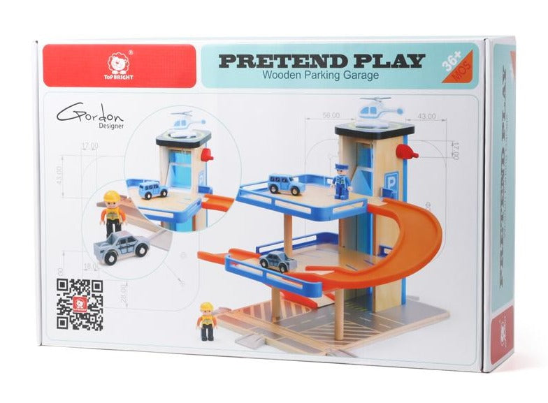 Pretend Play Wooden Parking Garage