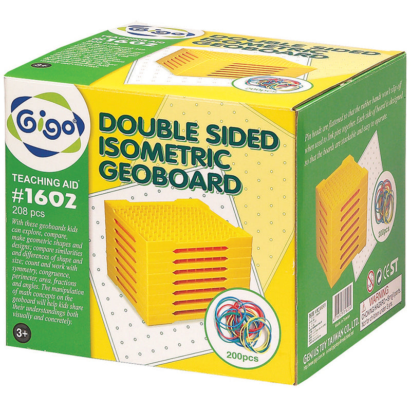 Double Sided Isometric Geoboard  11x11 21cm 8pc