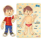 My Body Peg Puzzle: Boy 6pc English