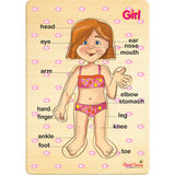 My Body Peg Puzzle: Girl 6pc English