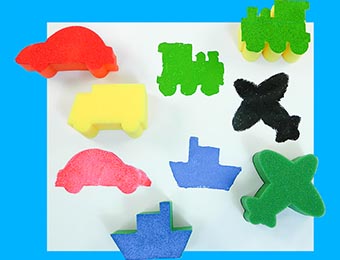 Sponge Painting Set: Transport 5pc