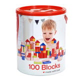 Wooden Blocks Coloured with Sorting Sorting Lid 100pc
