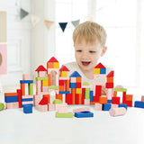 Wooden Blocks Coloured with Sorting Sorting Lid 100pc