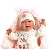 Llorens - Baby Girl Doll with Forest-Themed Blanket, Clothing & Accessories: Mimi 40cm (Mechanism Optional))