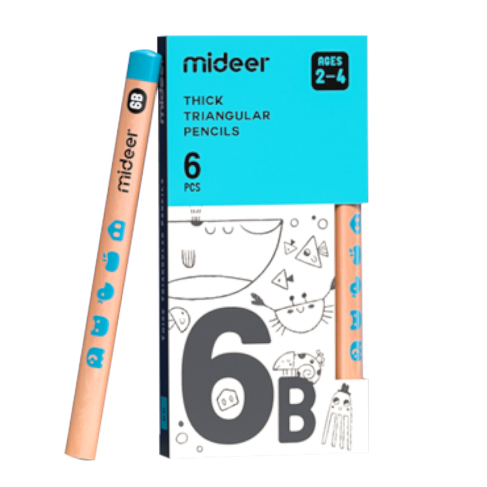 Thick Triangular 6B Pencils 6pc