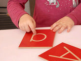 Wooden Grooved Letter Plates 52pc: Upper & Lower Case