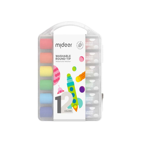 Washable Round-tip Marker: 12 Colours