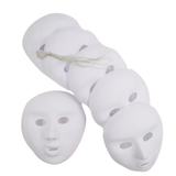 White Flocked Face Masks 6pc