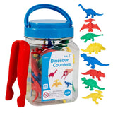 Dinosaur Counters 32pc Jar with Tweezer & Activity Guide