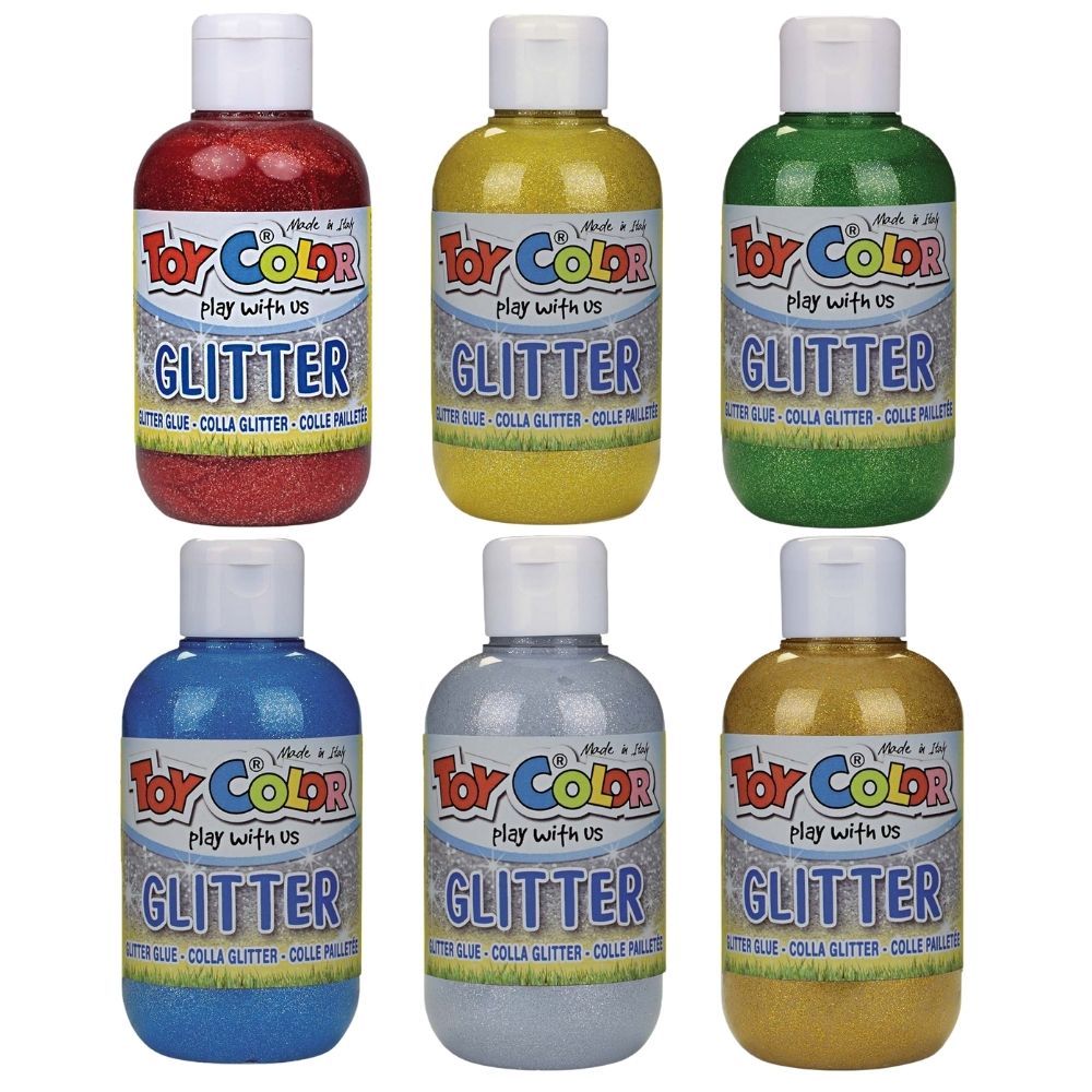 Magic Glitter Glue 250ml x 6 Colours