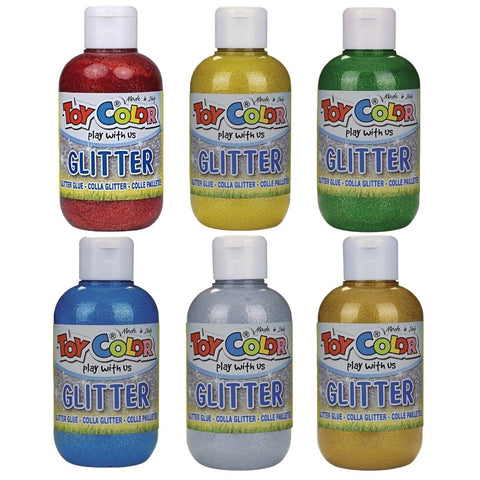 Magic Glitter Glue 250ml x 6 Colours
