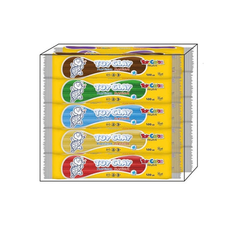 School Pack Plasticine Modeling Clay: 10 Colours 5kg (10x500g)