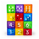 Translucent Dice in Dice 4cm: Number & Dot Dice 12pc