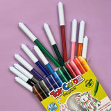 Junior Fine Tip Fiber Pens 12 Colours
