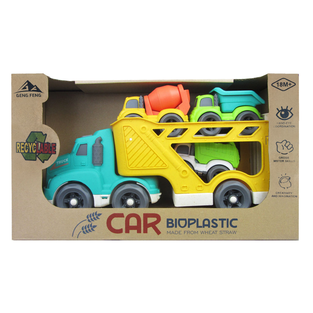 Bioplastic Carrier Truck & Construction Vehicle Set 4pc