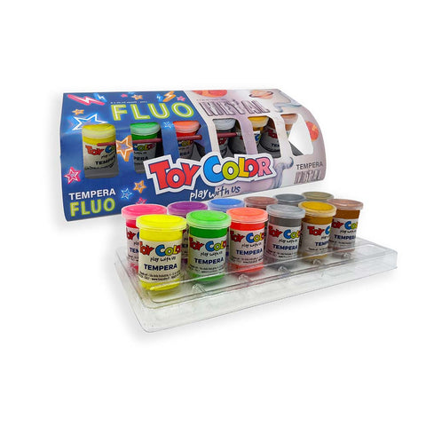 Ready Tempera: Fluorescent/Metal 12 Pots 25ml