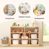 Wooden 3-Shelf Storage & Organiser 90 x 113cm