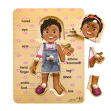 My Body Peg Puzzle: Girl 6pc English