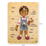 My Body Peg Puzzle: Girl 6pc English