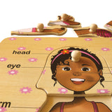 My Body Peg Puzzle: Girl 6pc English