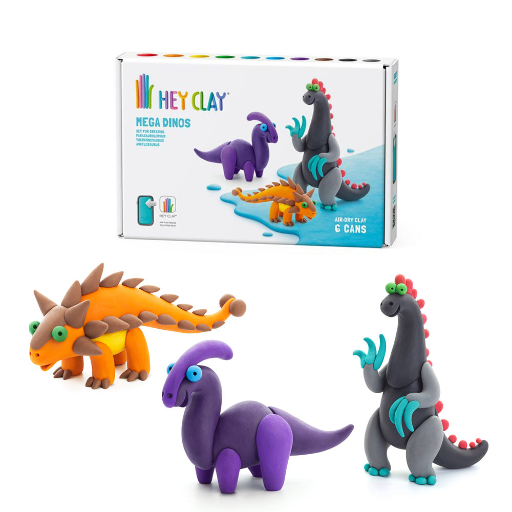 Hey Clay - Mega Dinos: Ankylosaurus, Parasaurolophus, Therizinosaurus