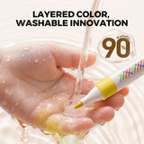Vivid Layered Colours Washable Markers: 12 Colours