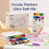 Acrylic Markers Ultra-Soft Nib: 60 Colours