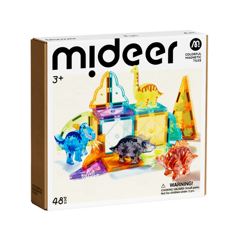 Colourful Magnetic Tiles: Jurassic Adventure 48pc