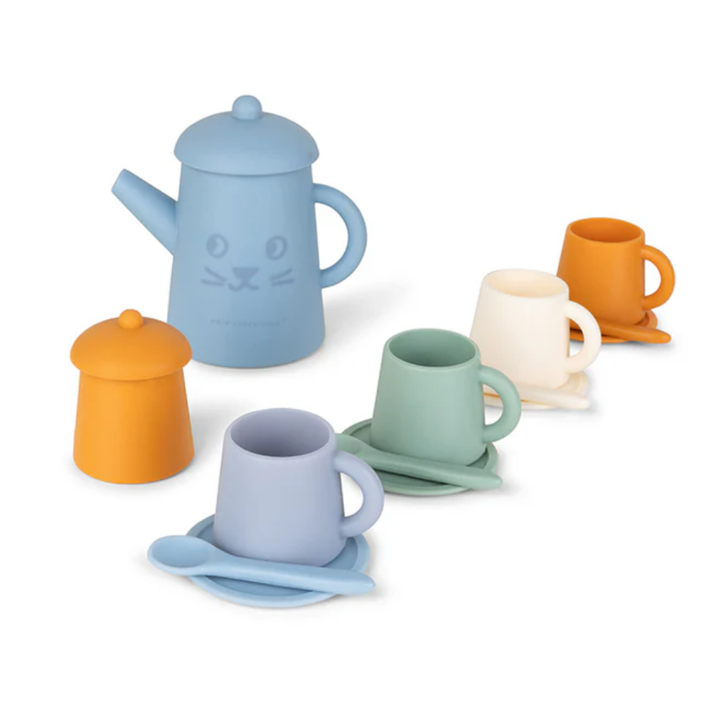 Silicone Tea Set: Pure Tones 9pc