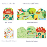 The Busy Animal Town: Reusable Jelly Sticker Set 38pc