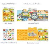 The Bustling Traffic: Reusable Jelly Sticker Set 30pc