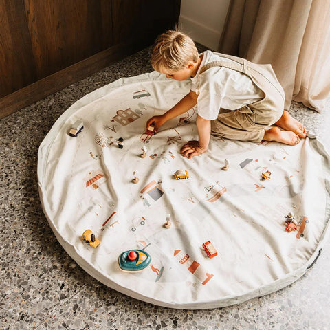 Playmat & Toy Bag: City Map 140cm