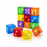 Translucent Dice in Dice 4cm: Number & Dot Dice 12pc