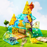 Colourful Magnetic Tiles: Jurassic Adventure 48pc