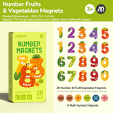 Number Magnets: Fruits & Vegetables 26pc