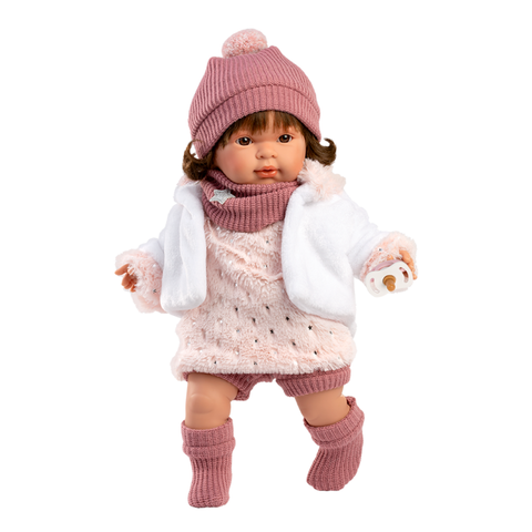 Llorens - Baby Girl Doll w Crying Mechanism & Outfit: Carla 42cm