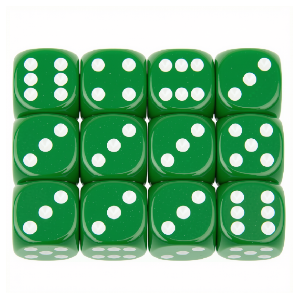 Dice Green 2cm 12pc