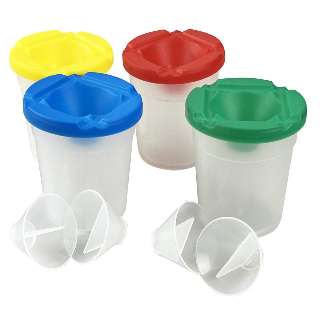 Paint Pots with Non-Spill Lids 4pc